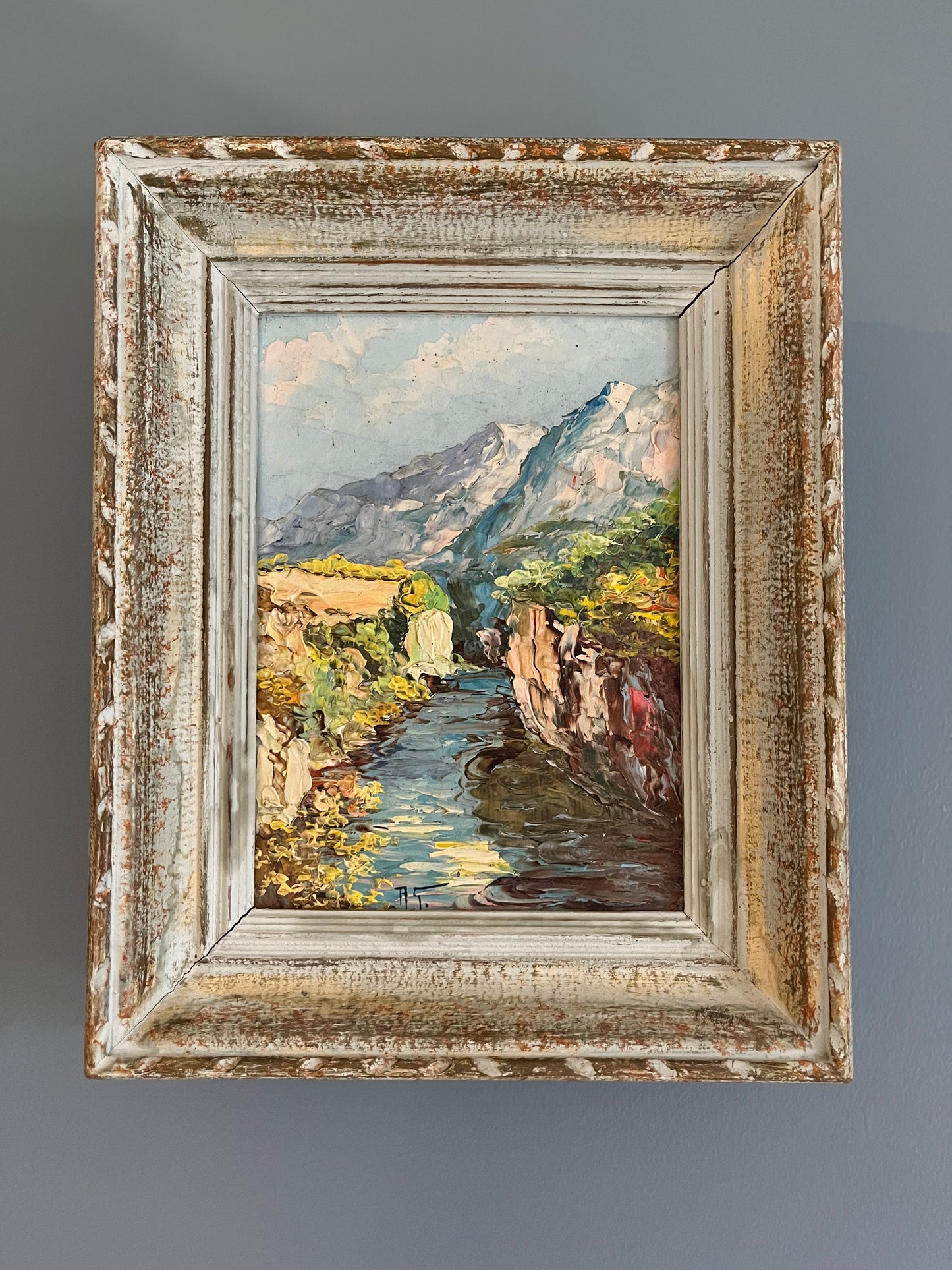 French Oil on Board.