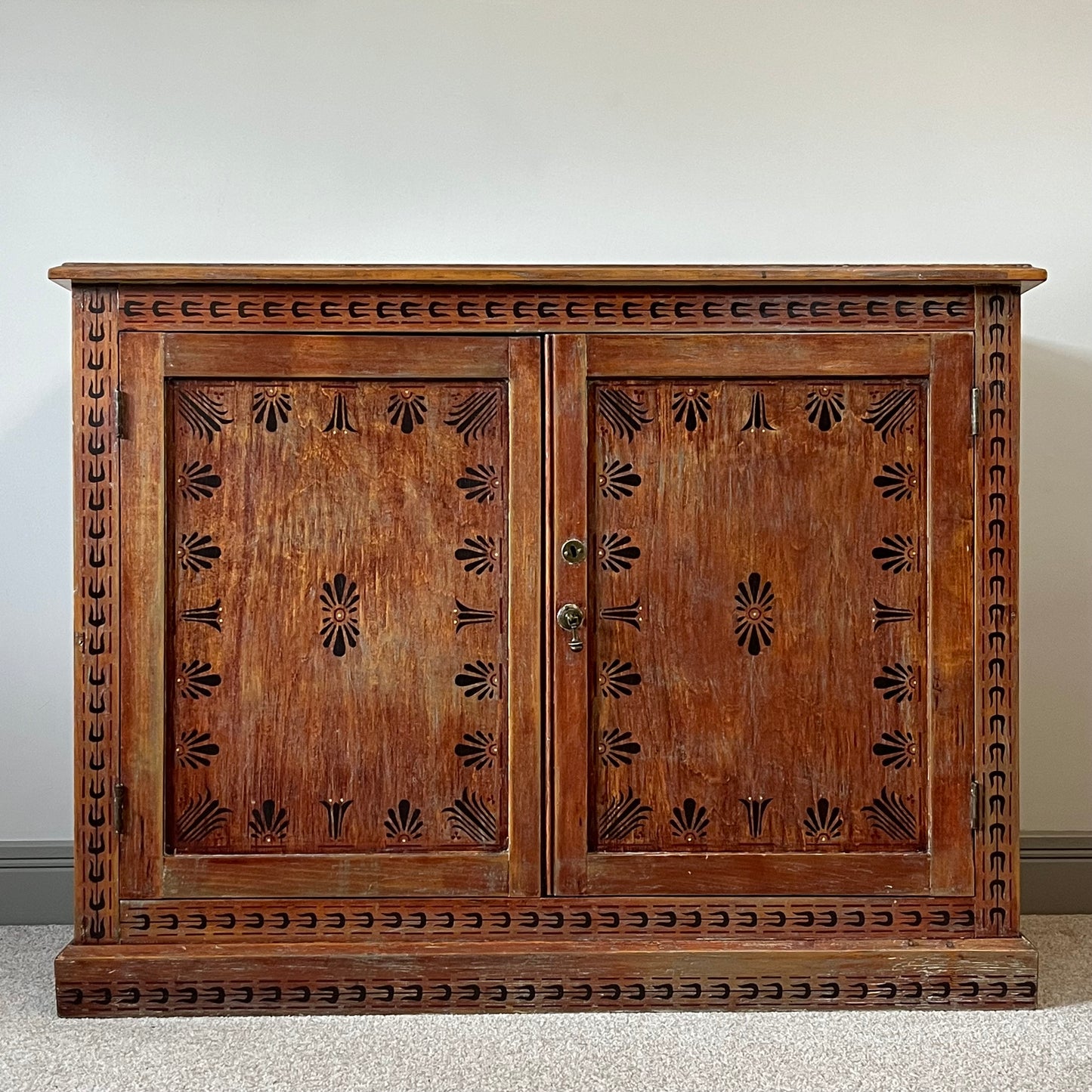 Hand Painted Pine Sideboard.