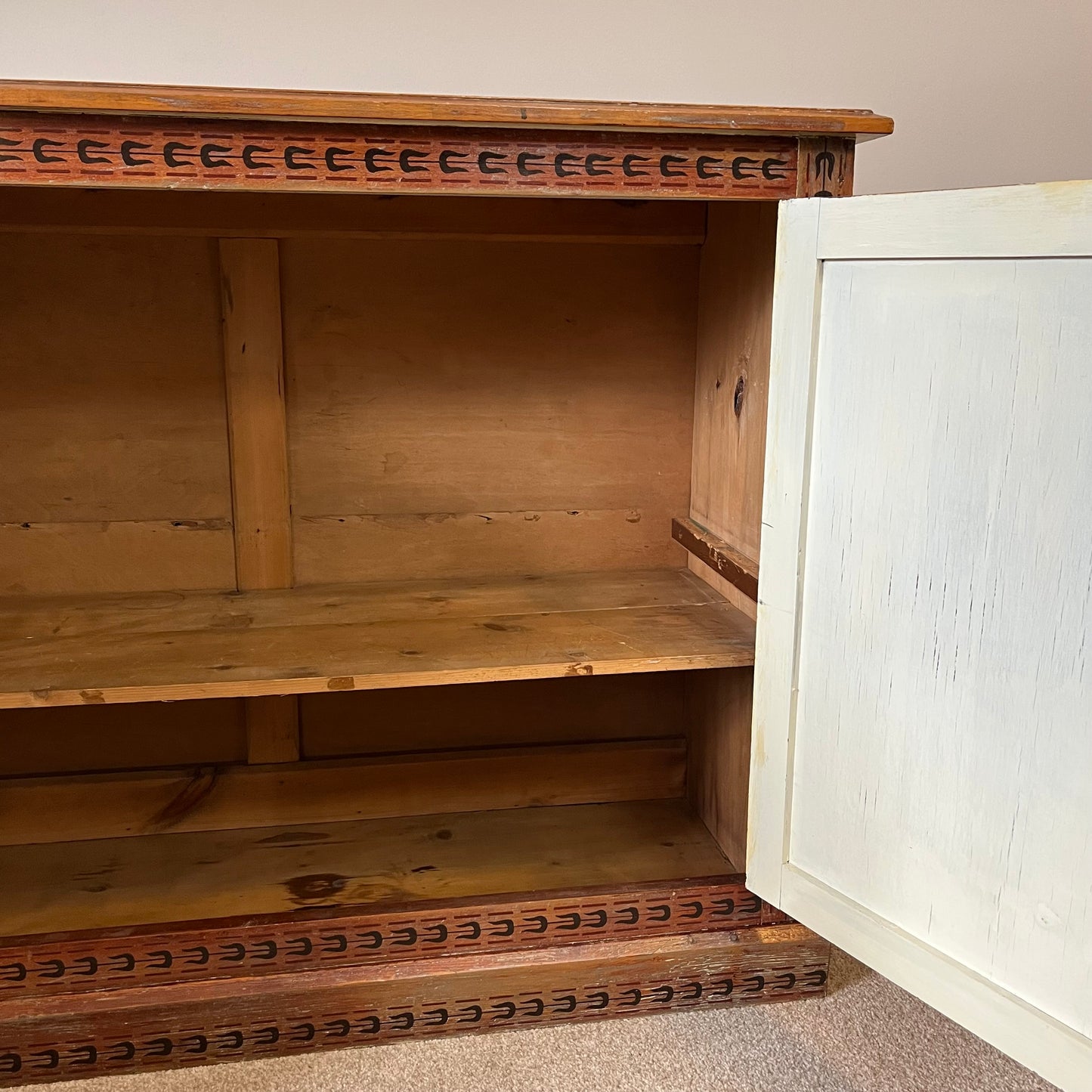 Hand Painted Pine Sideboard.