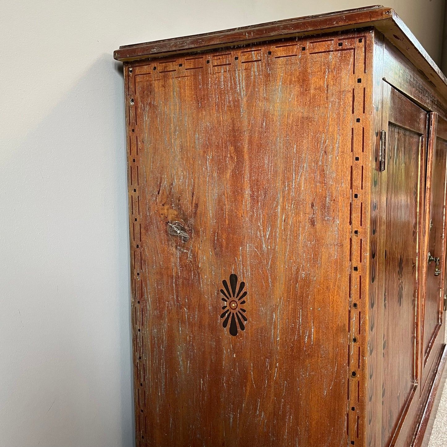 Hand Painted Pine Sideboard.