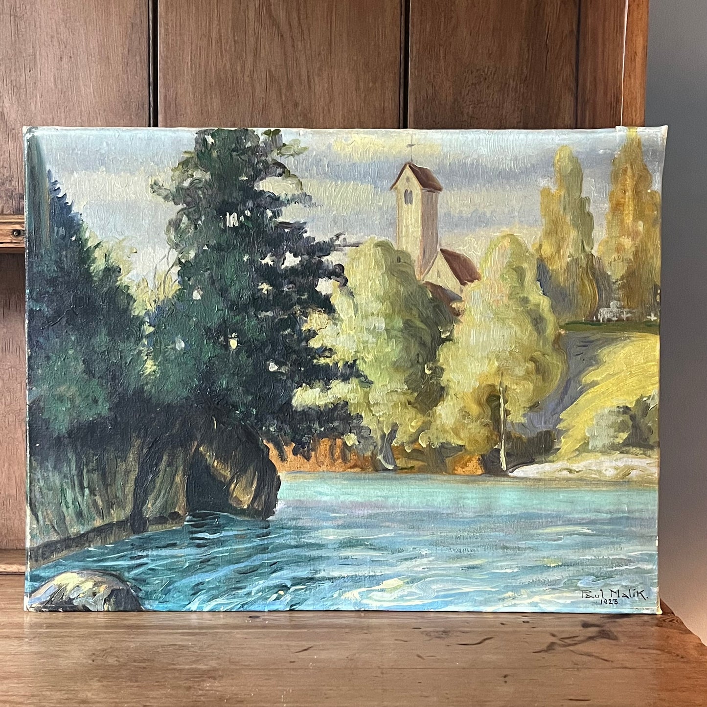 French Oil on Canvas.