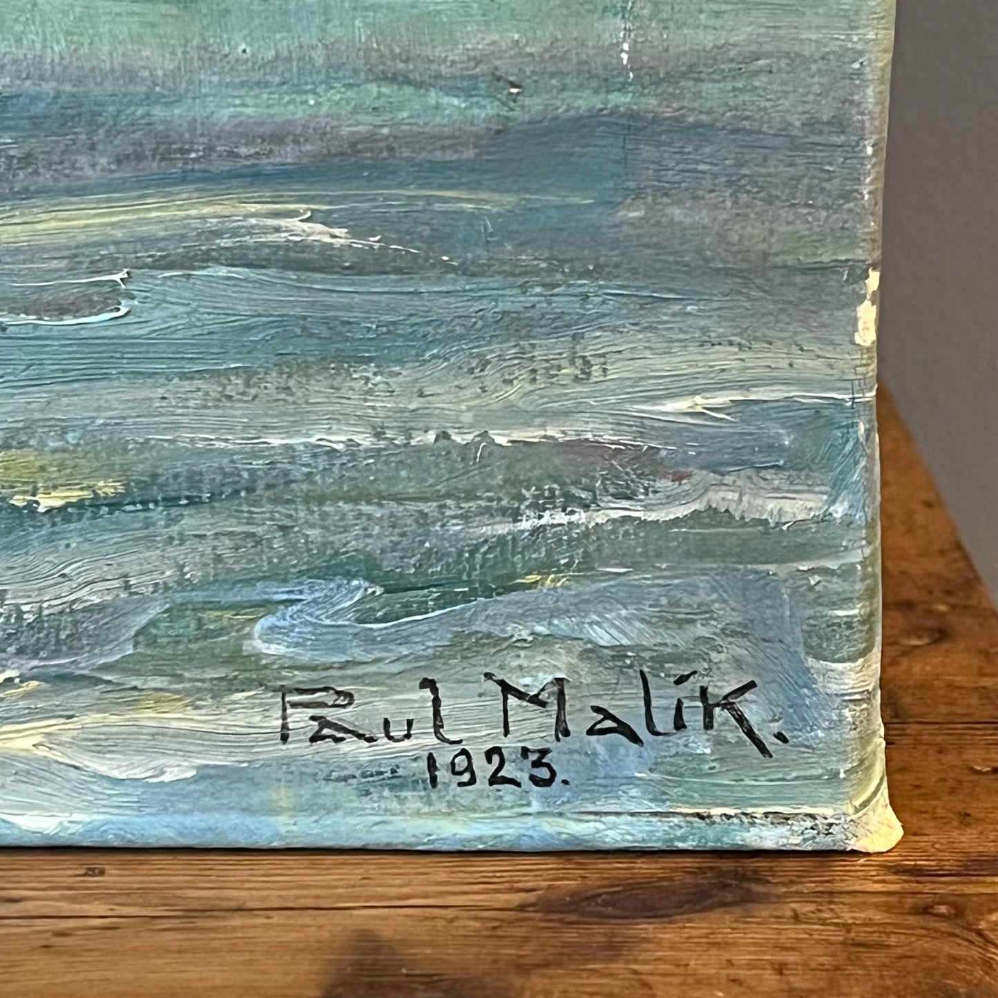 French Oil on Canvas.