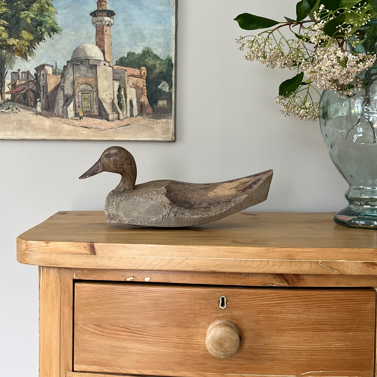 Wooden Decoy Duck.