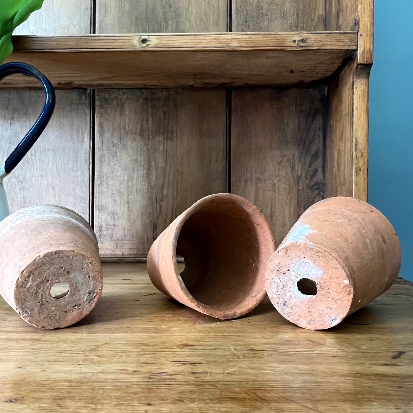 Set of Three Old Terracotta Pots.