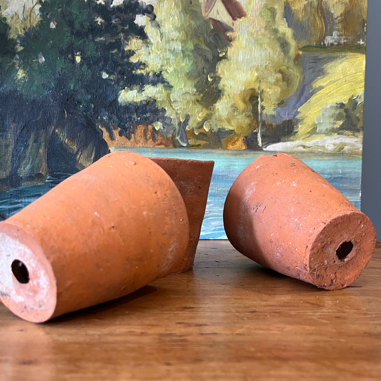 Set of Three Old Terracotta Pots.