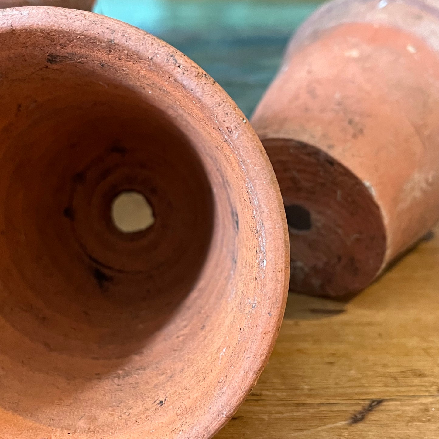 Set of Six Old Terracotta Pots.