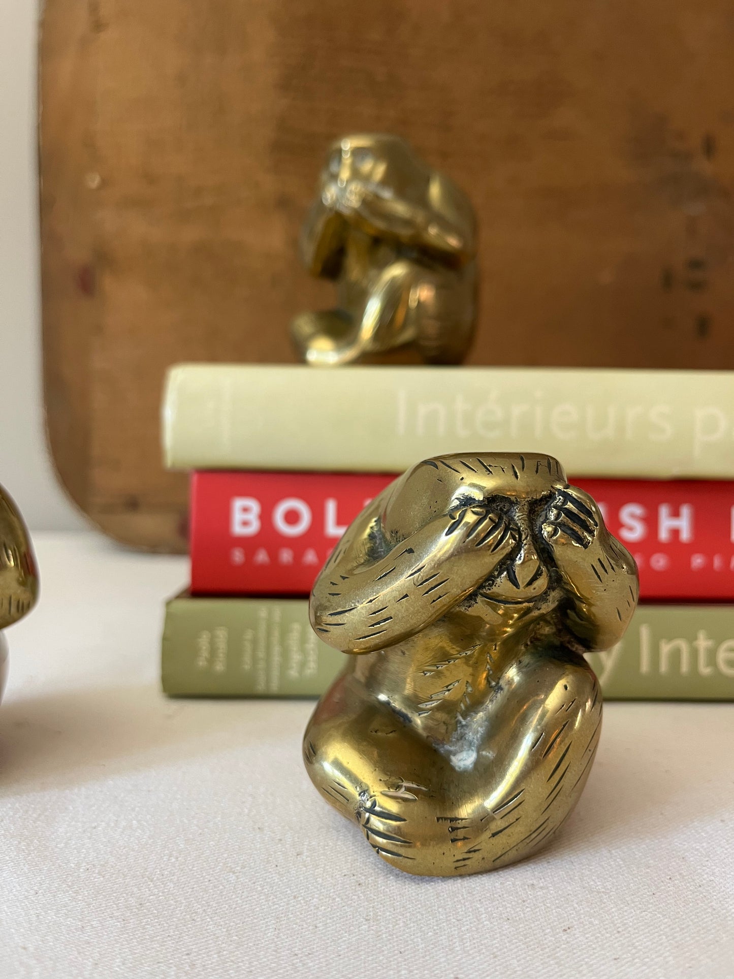 Set of Three Brass Monkeys.