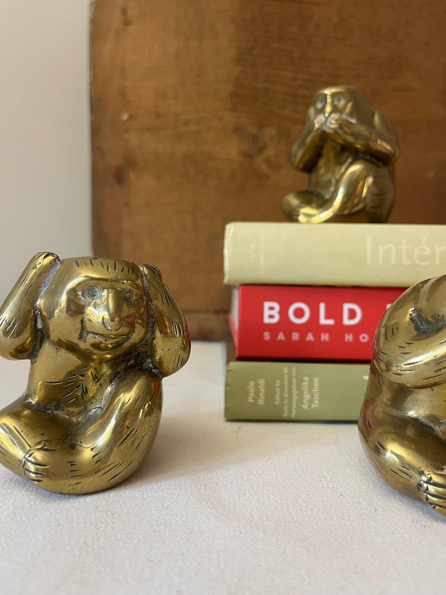 Set of Three Brass Monkeys.