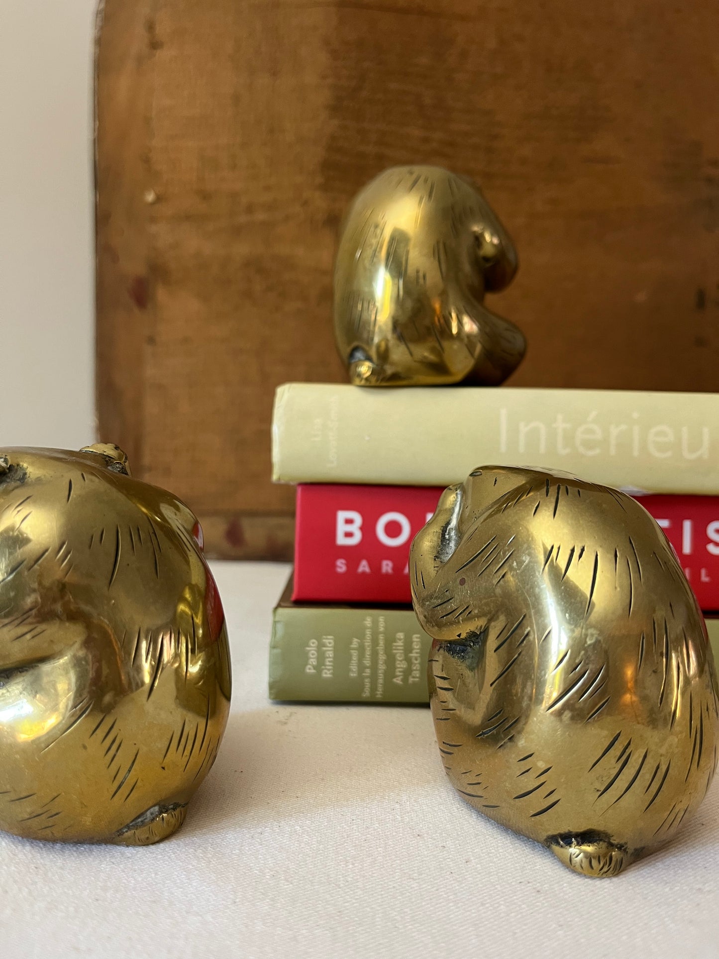 Set of Three Brass Monkeys.