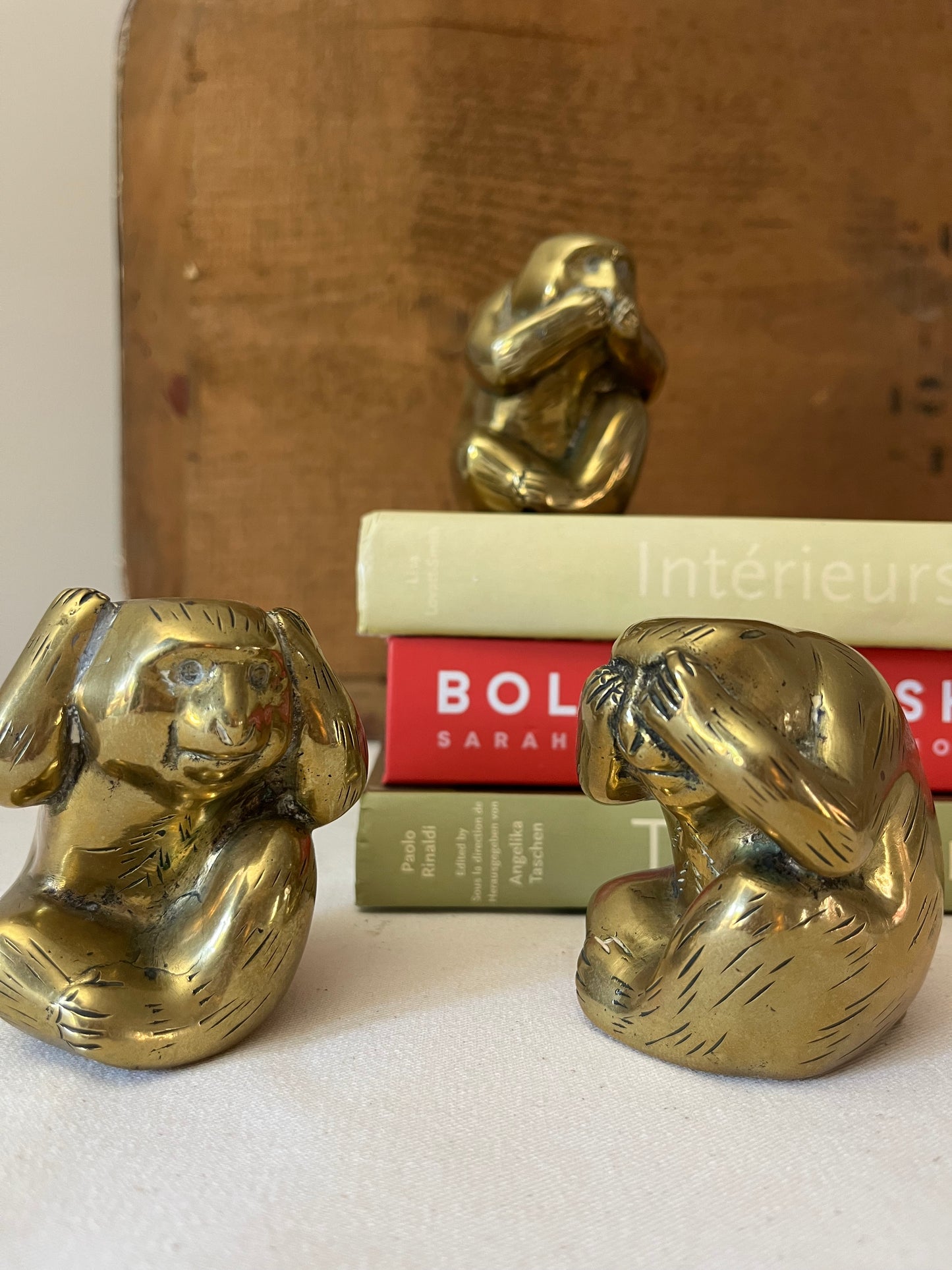 Set of Three Brass Monkeys.