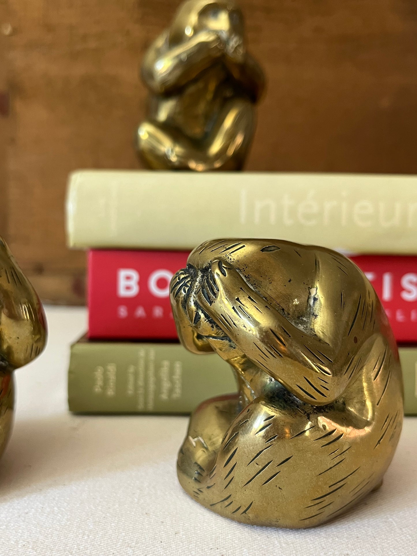 Set of Three Brass Monkeys.
