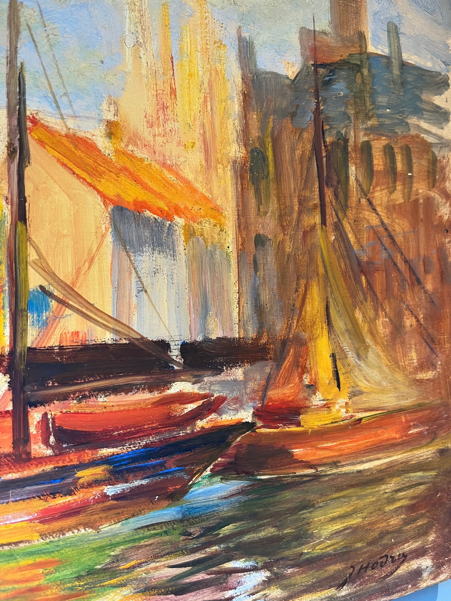 French Oil on Board.