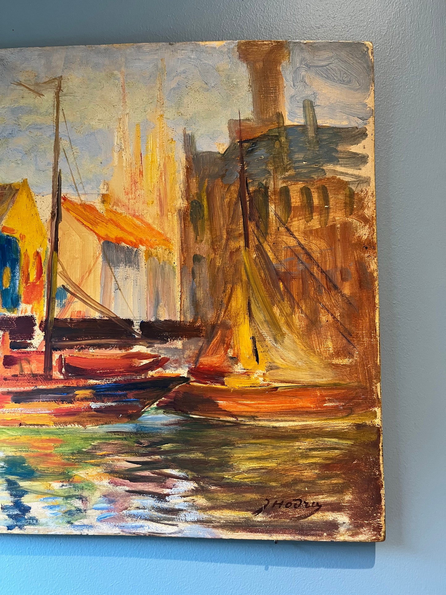 French Oil on Board.