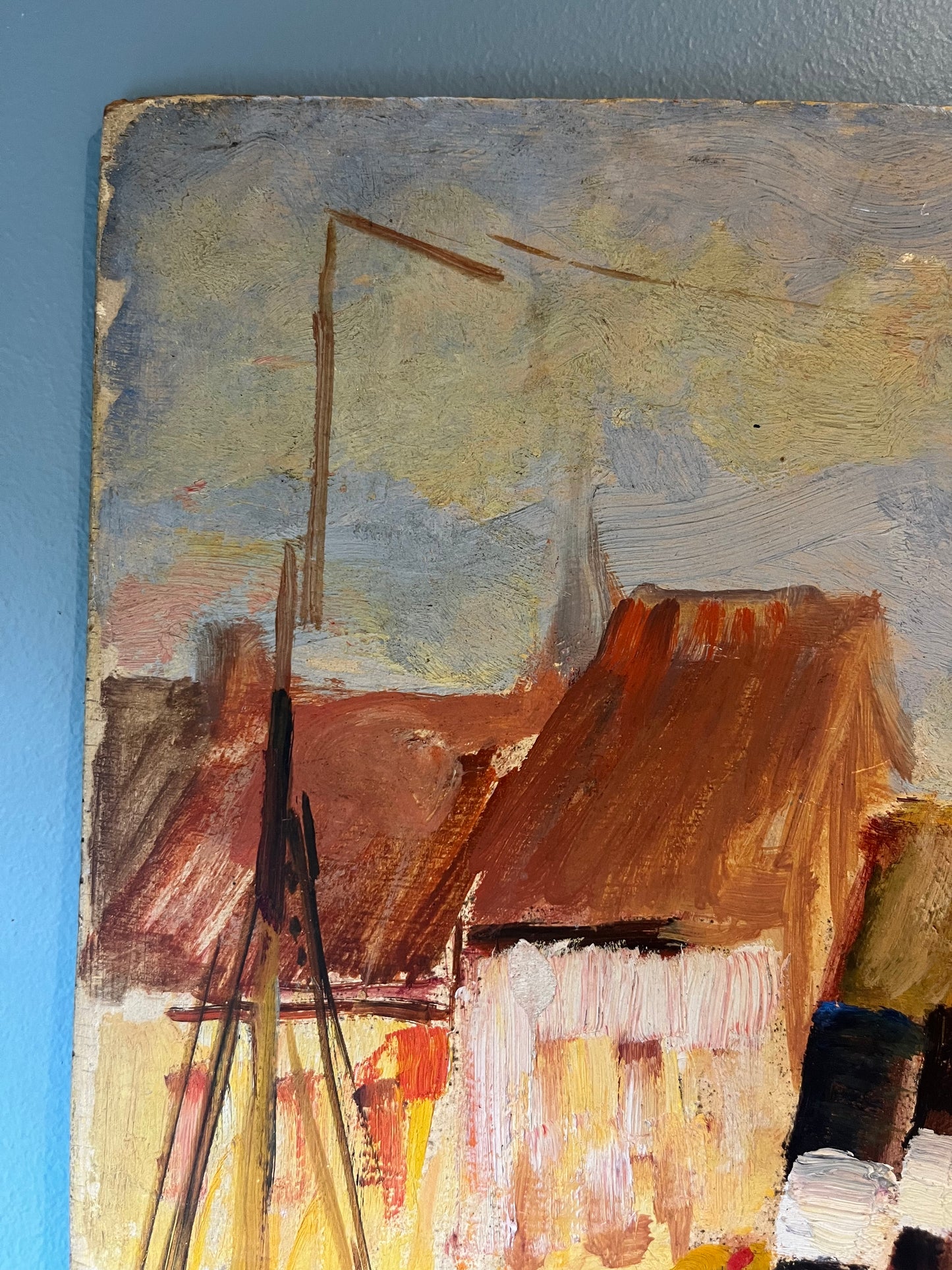 French Oil on Board.