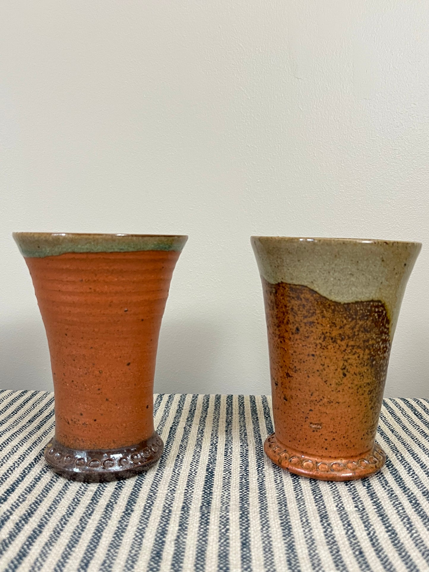 A Pair of Stonewear Beakers.