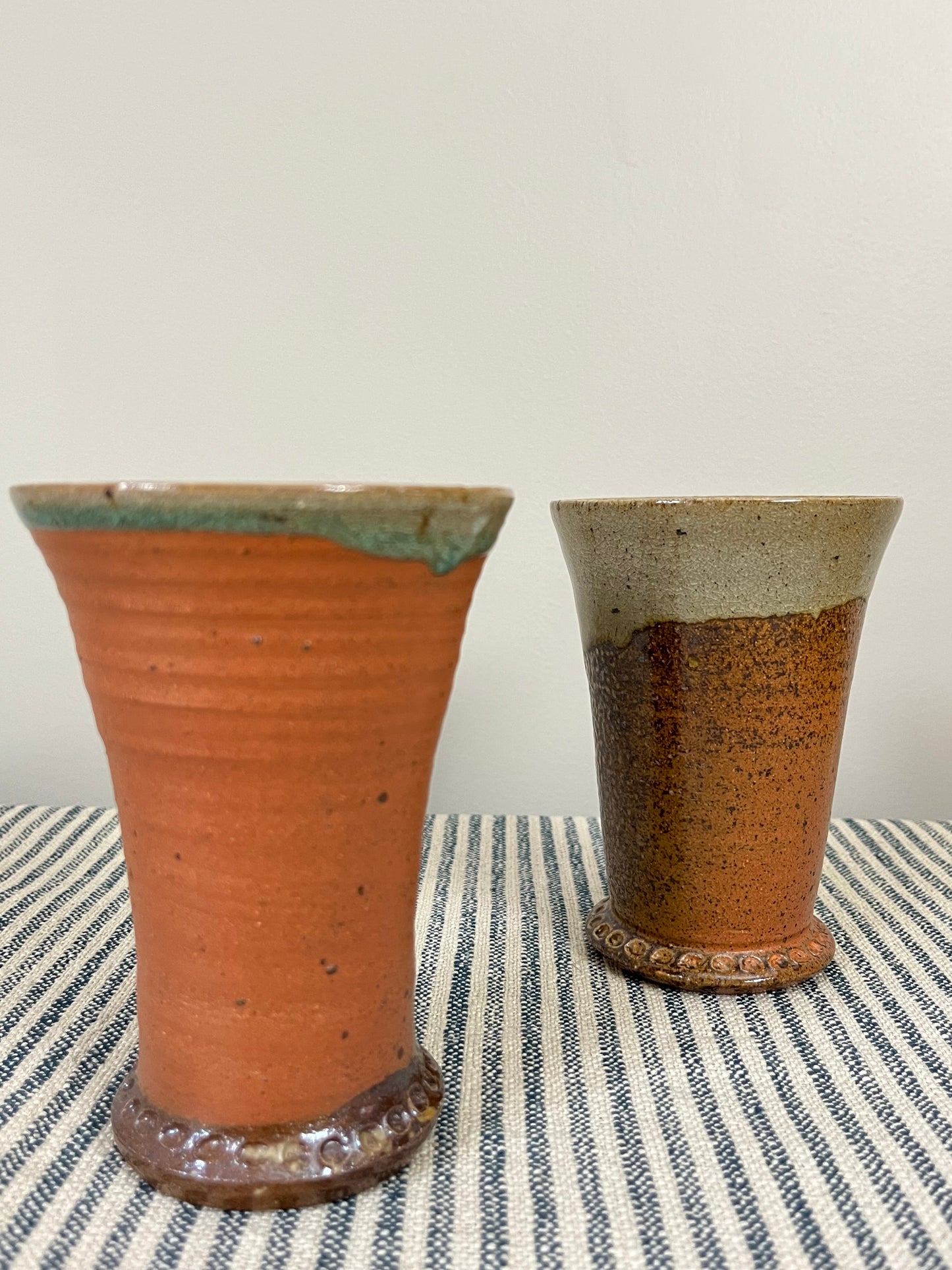 A Pair of Stonewear Beakers.