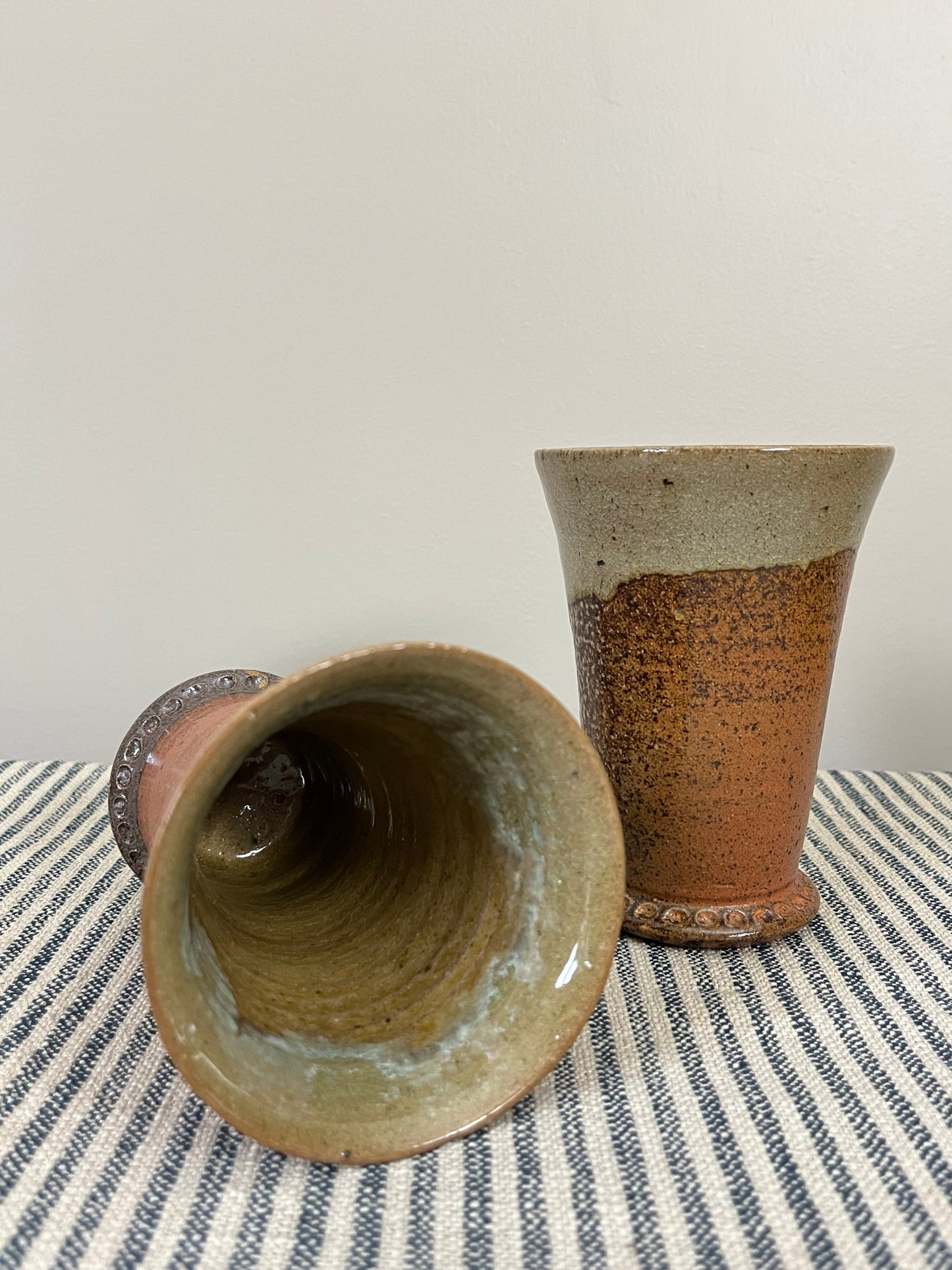 A Pair of Stonewear Beakers.