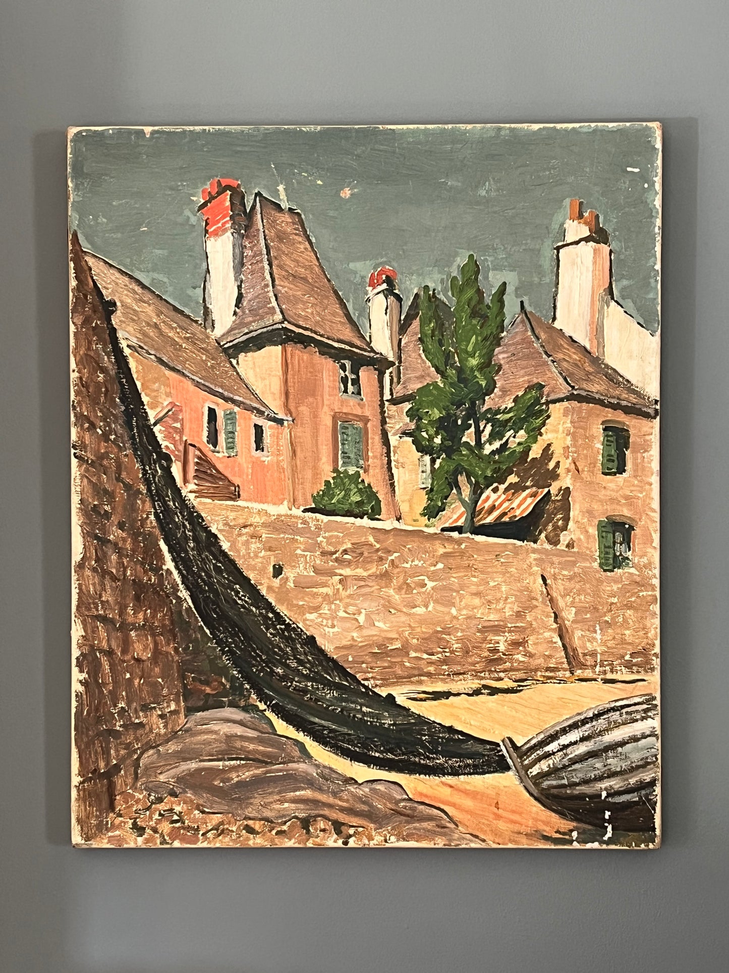 French Oil on Canvas.