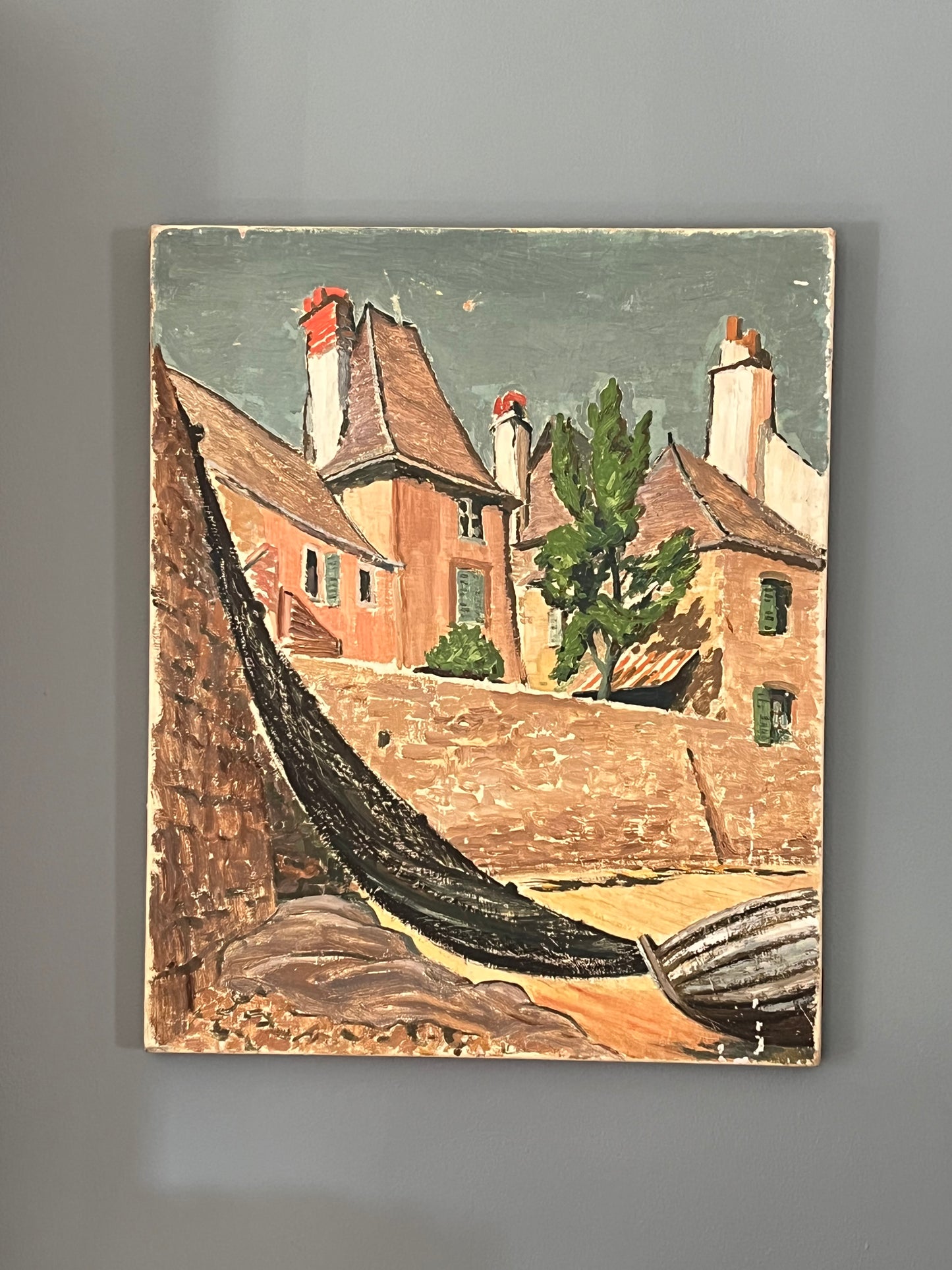 French Oil on Canvas.