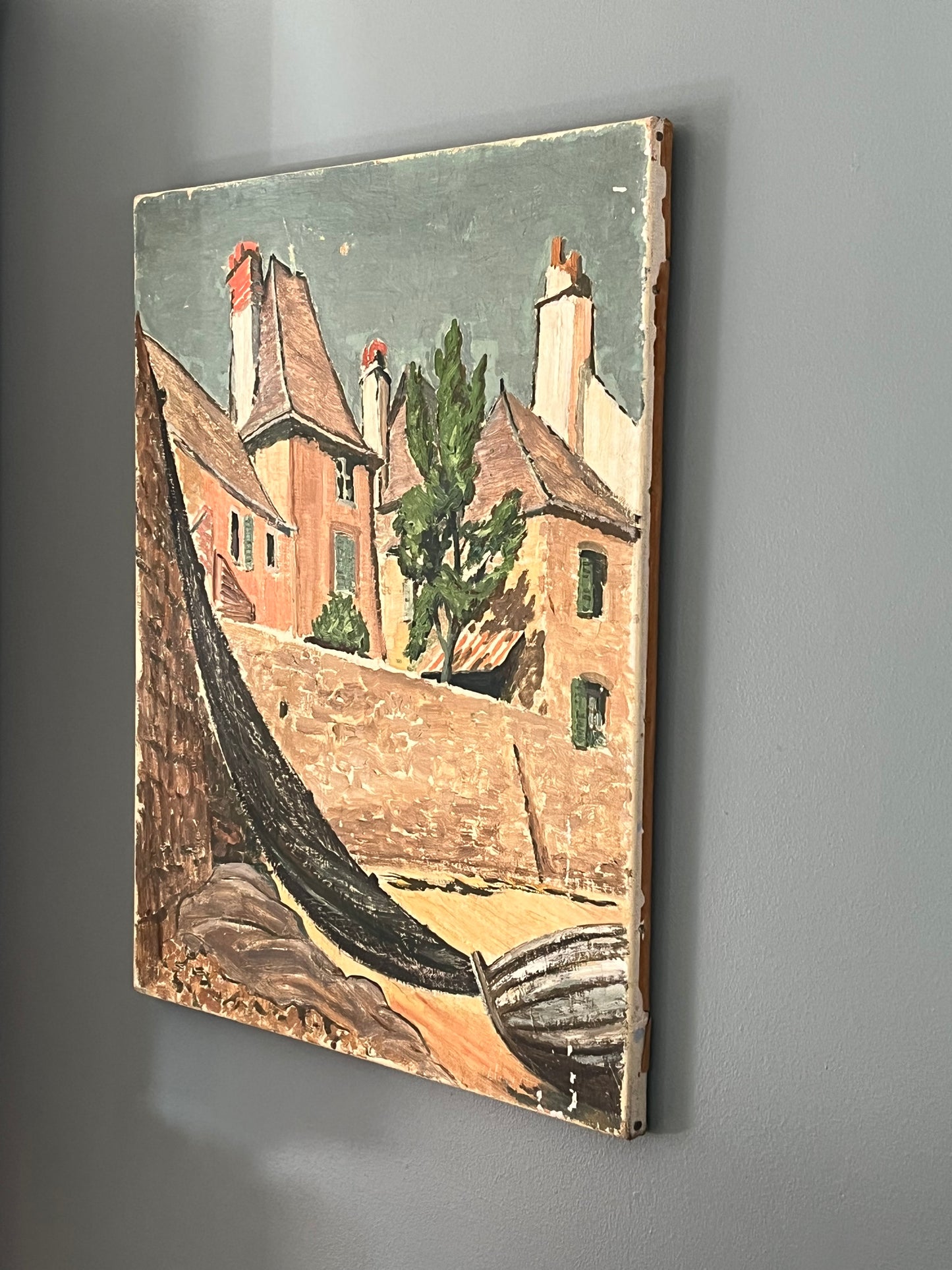 French Oil on Canvas.