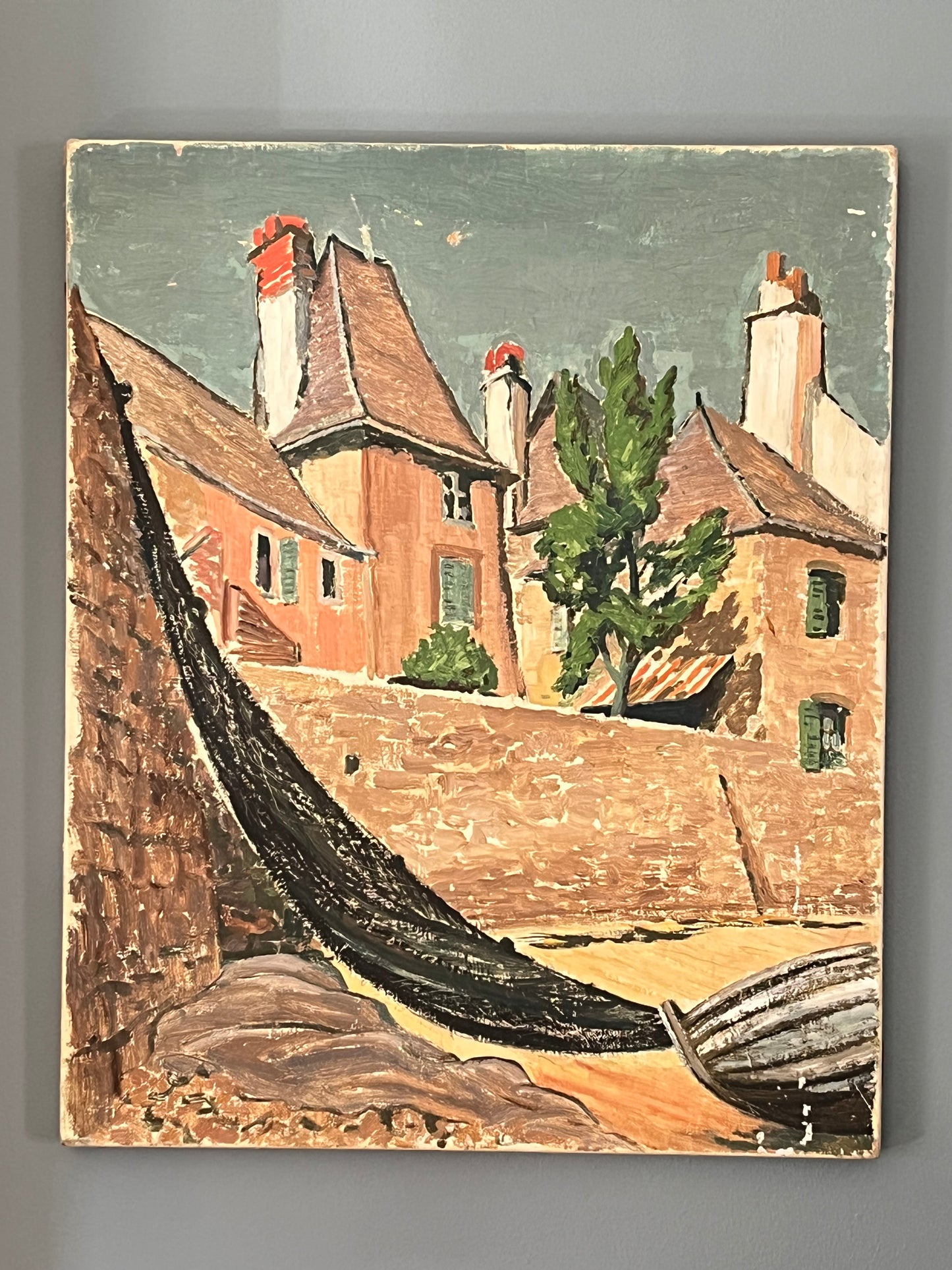 French Oil on Canvas.