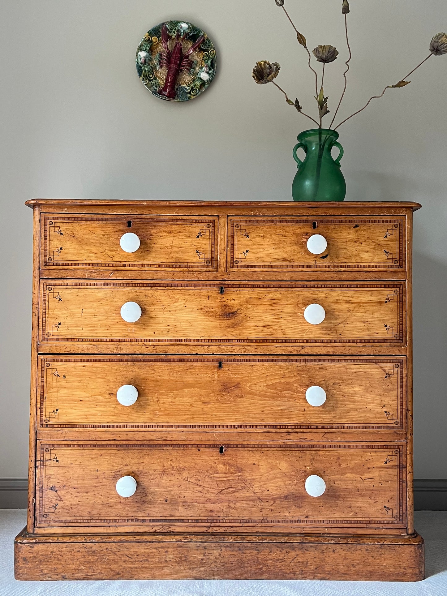 Pine and Fruitwood Chest of Drawers.