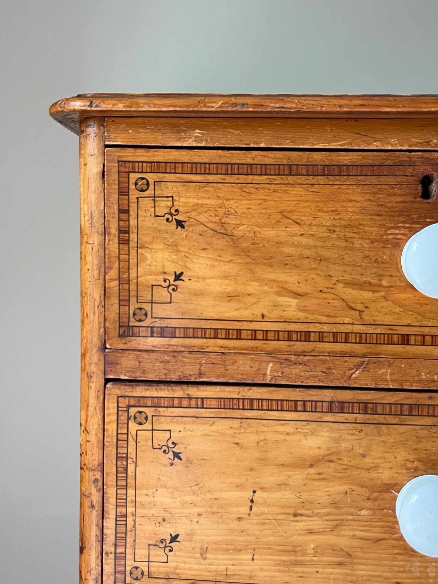 Pine and Fruitwood Chest of Drawers.