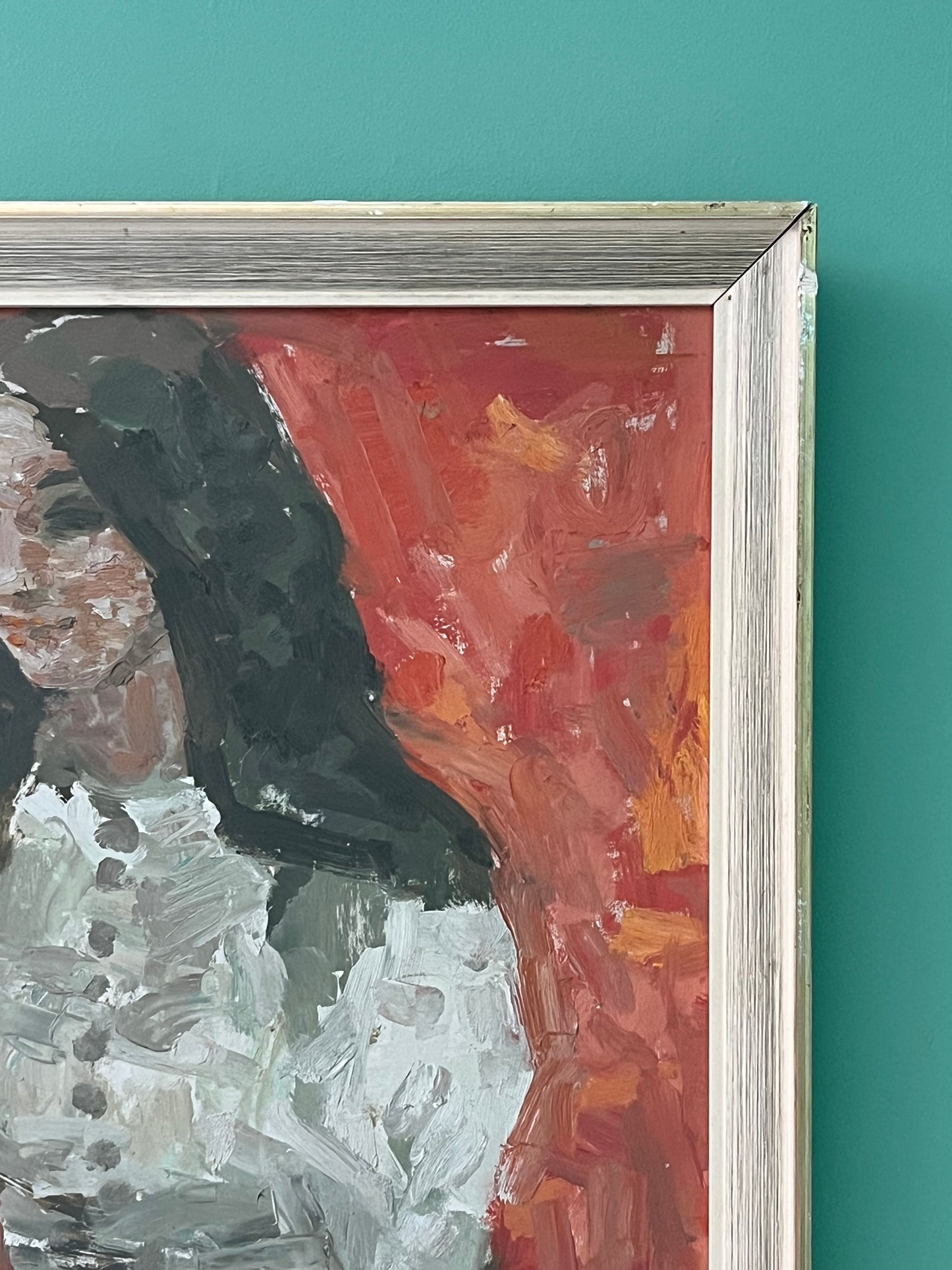 Seated Woman Oil on Board.