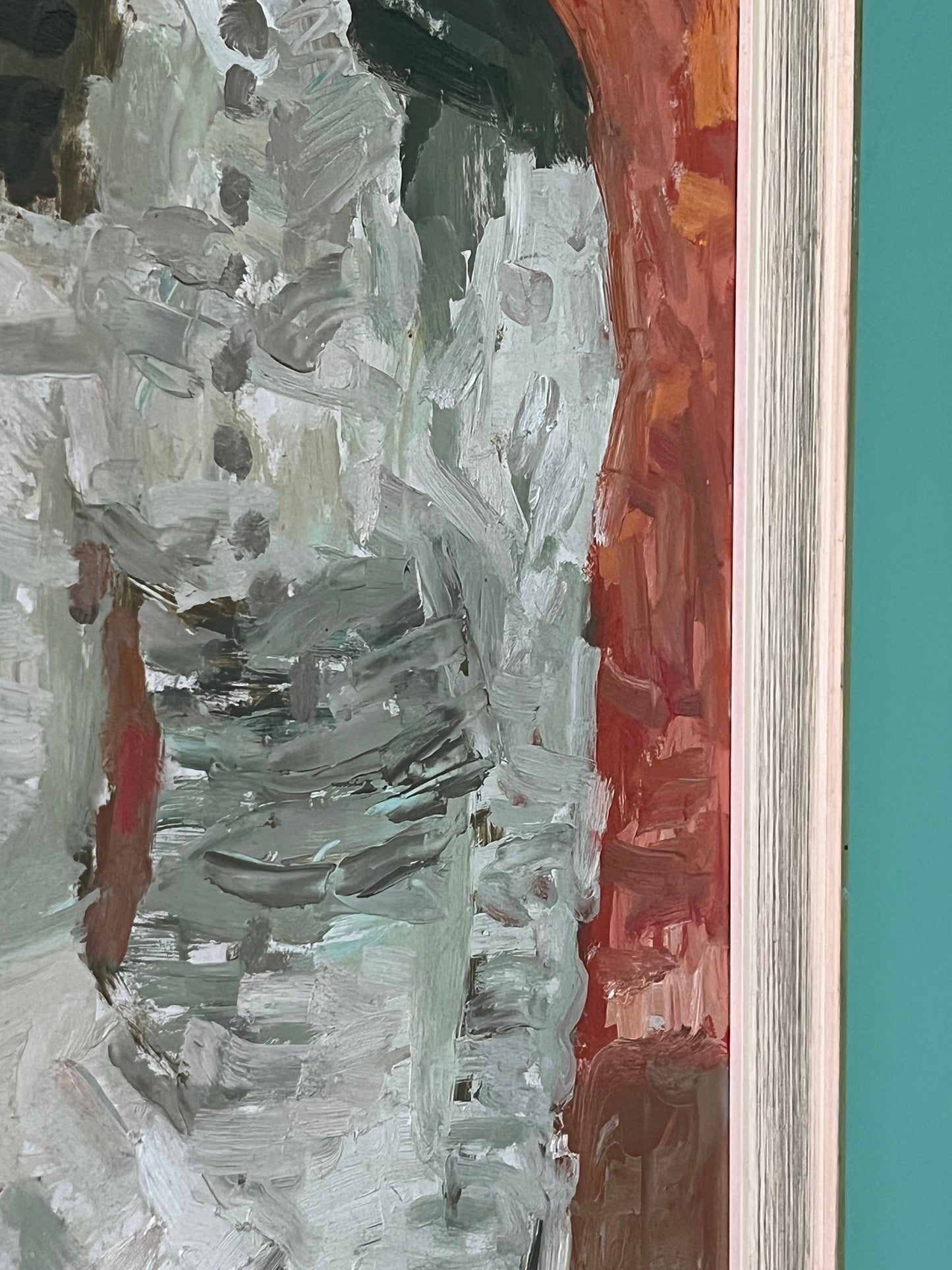 Seated Woman Oil on Board.