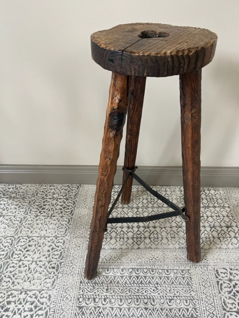 Rustic Elm Stool.