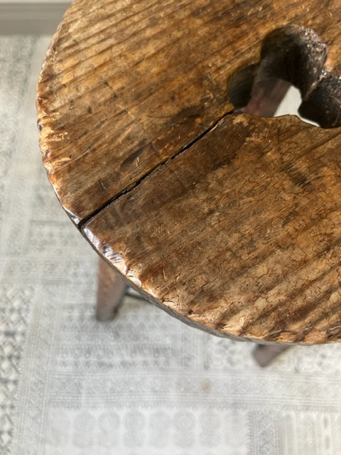Rustic Elm Stool.