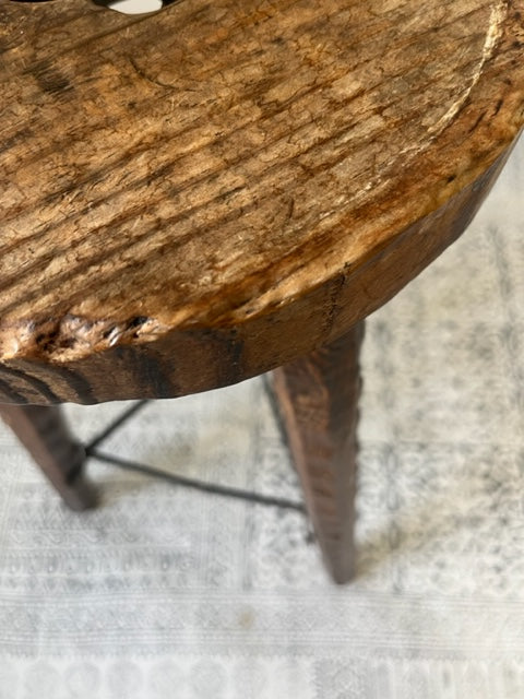 Rustic Elm Stool.