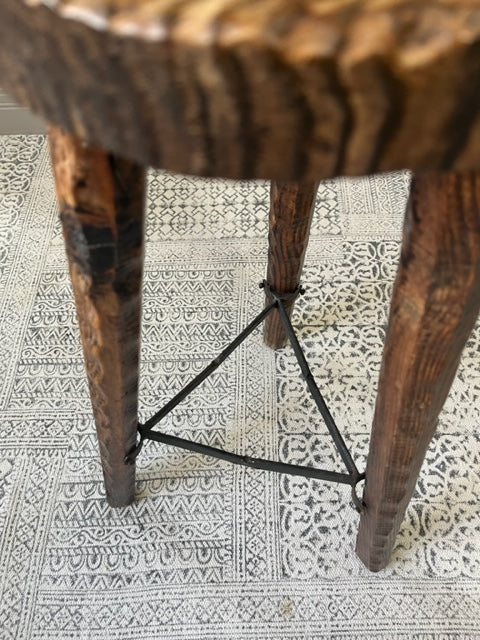 Rustic Elm Stool.