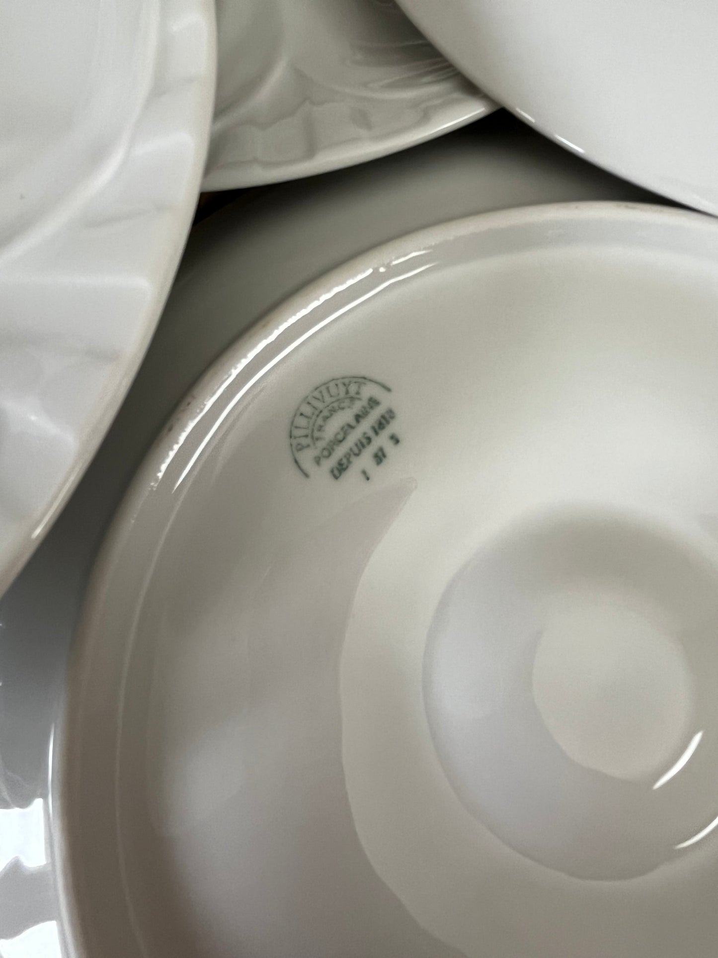 Set of Six French Oyster Plates.