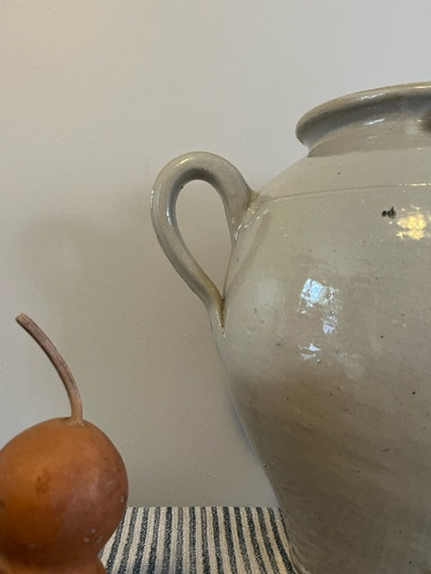 Large French Burgundy Oil Pot.