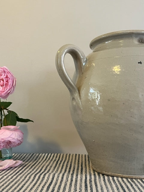 Large French Burgundy Oil Pot.