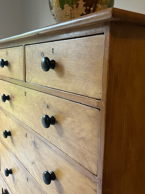 Country Pine Chest Of Drawers.