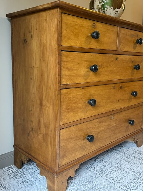 Country Pine Chest Of Drawers.
