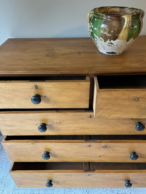 Country Pine Chest Of Drawers.