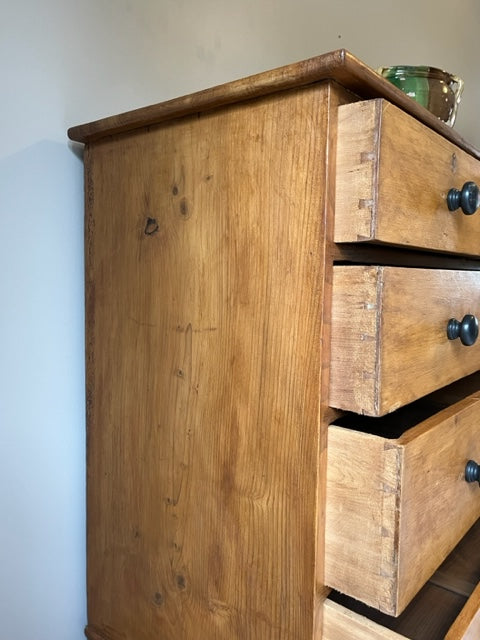 Country Pine Chest Of Drawers.
