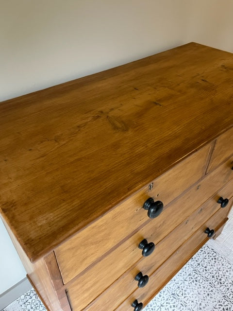 Country Pine Chest Of Drawers.
