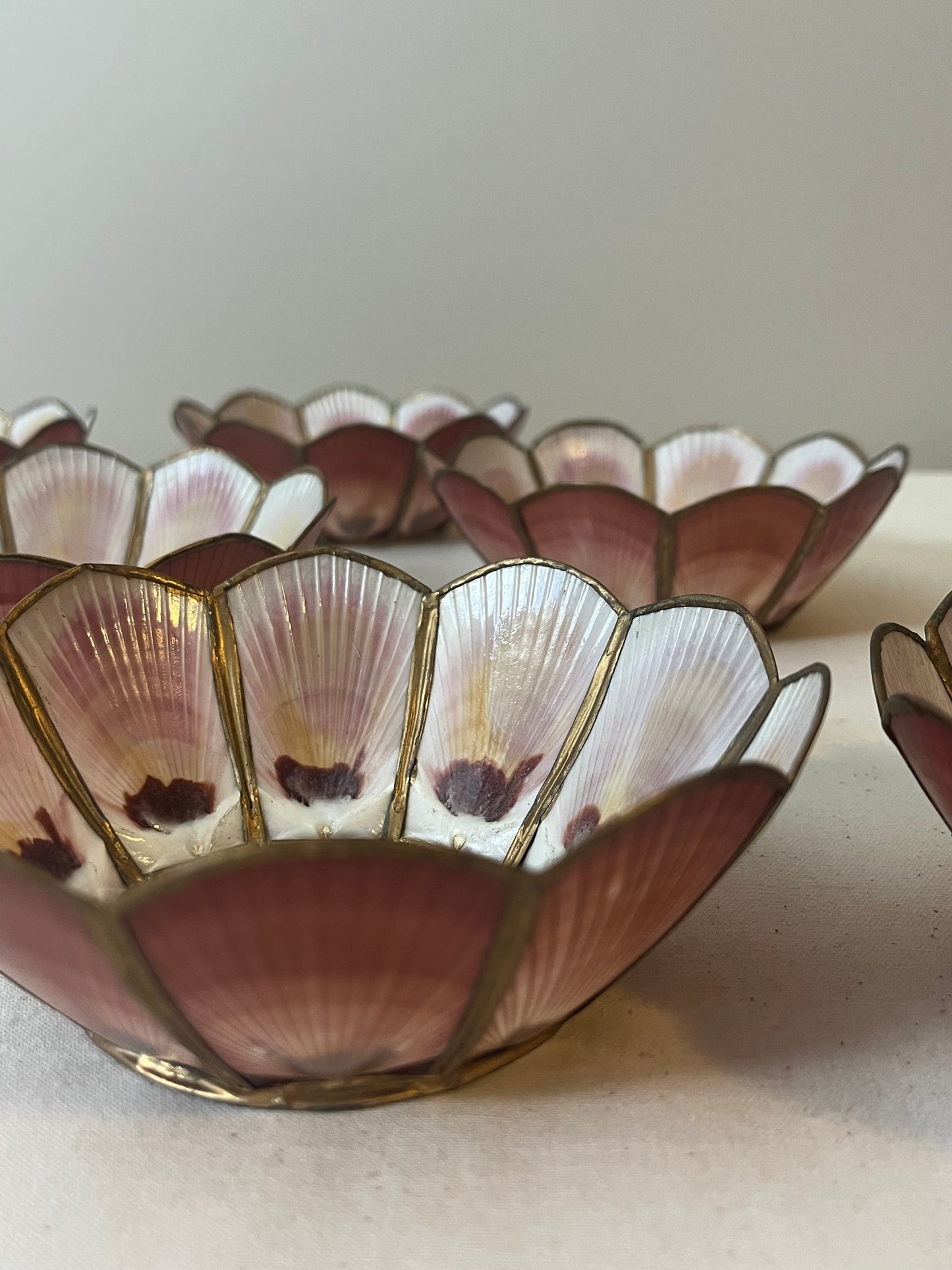 Set of Six Capiz Shell Dishes.