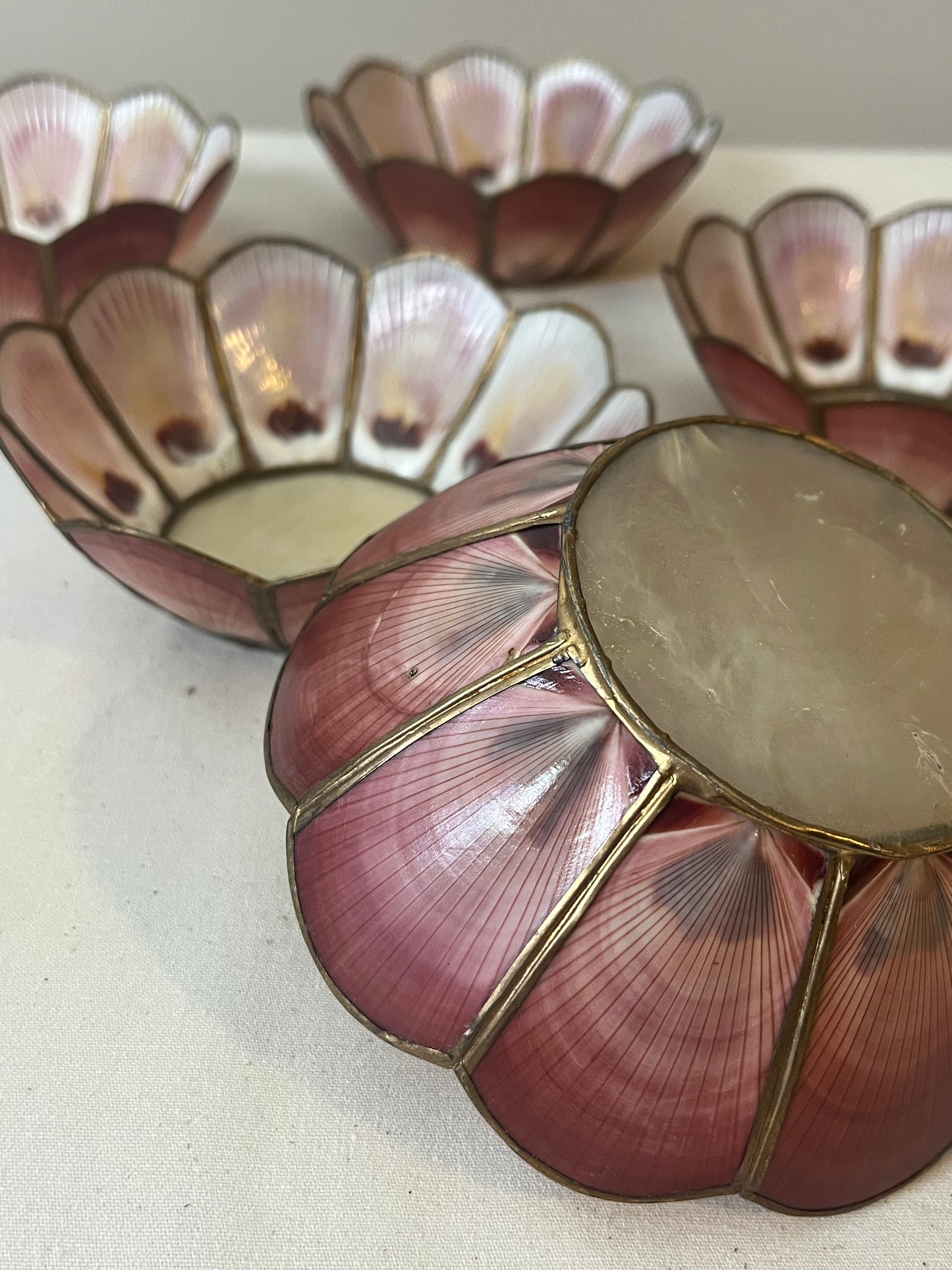 Set of Six Capiz Shell Dishes.
