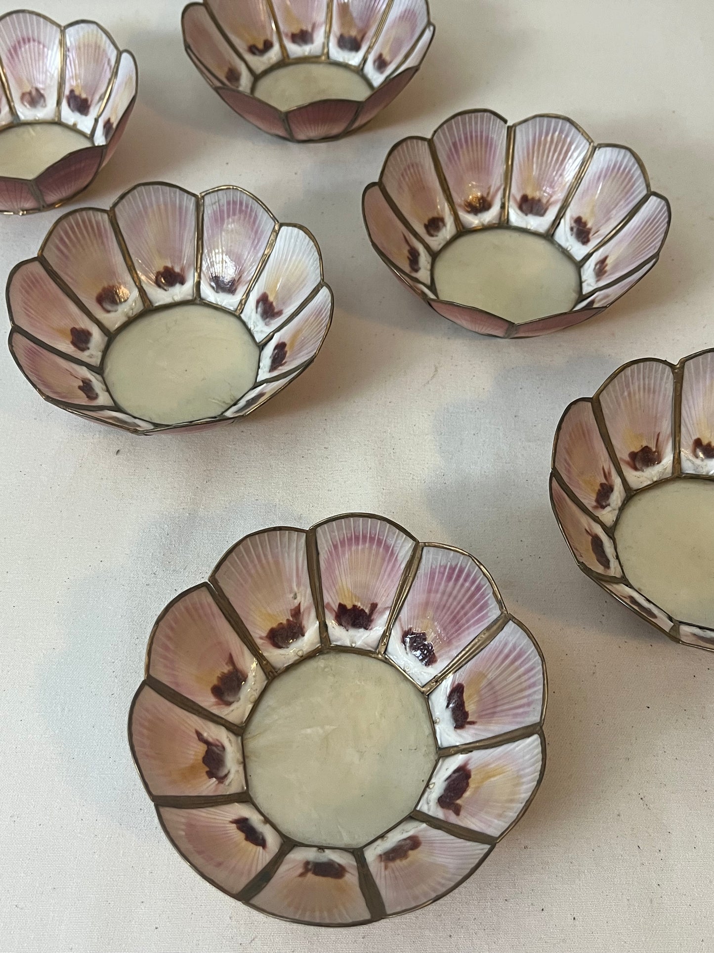 Set of Six Capiz Shell Dishes.