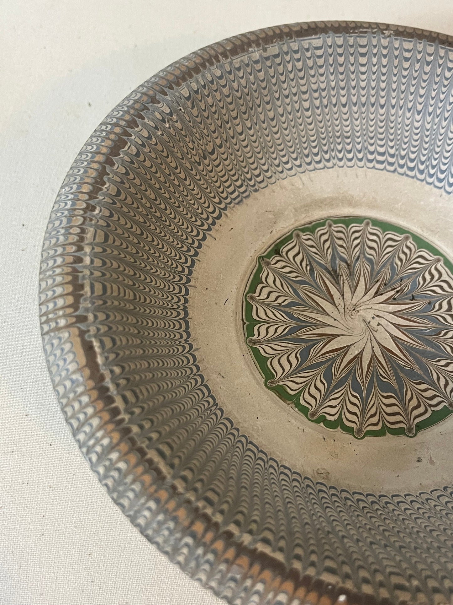 Slipware Footed Bowl.