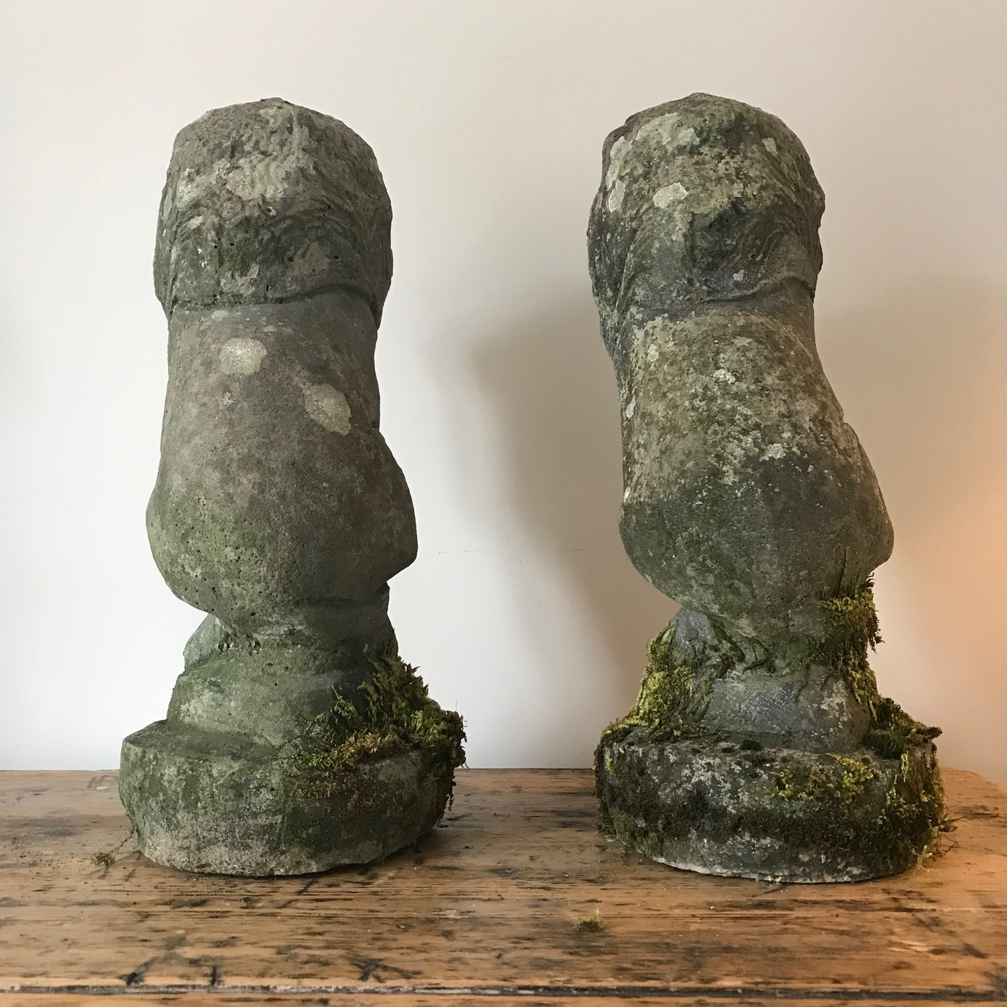 Pair Of Composite Stone Lion Statues.