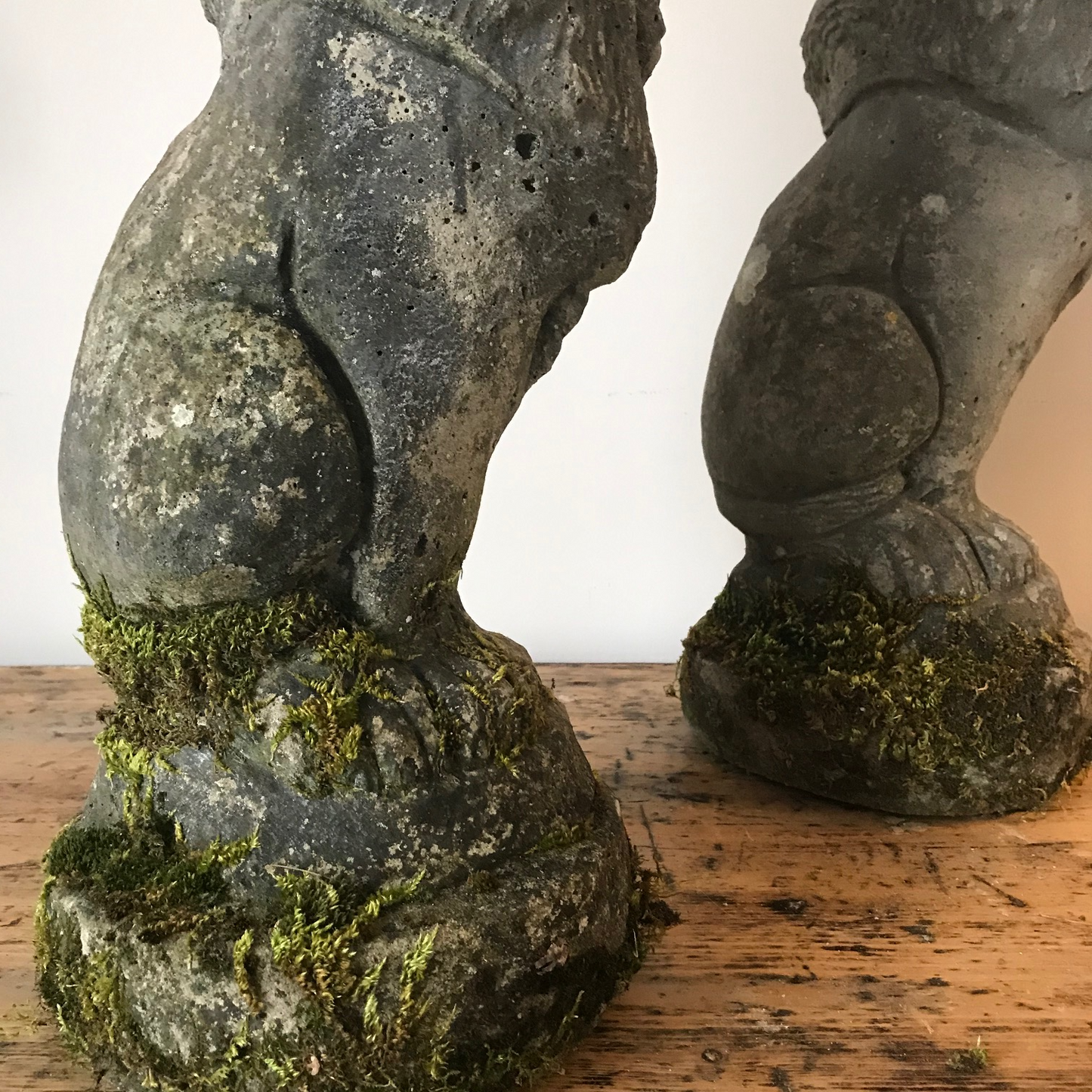 Pair Of Composite Stone Lion Statues.