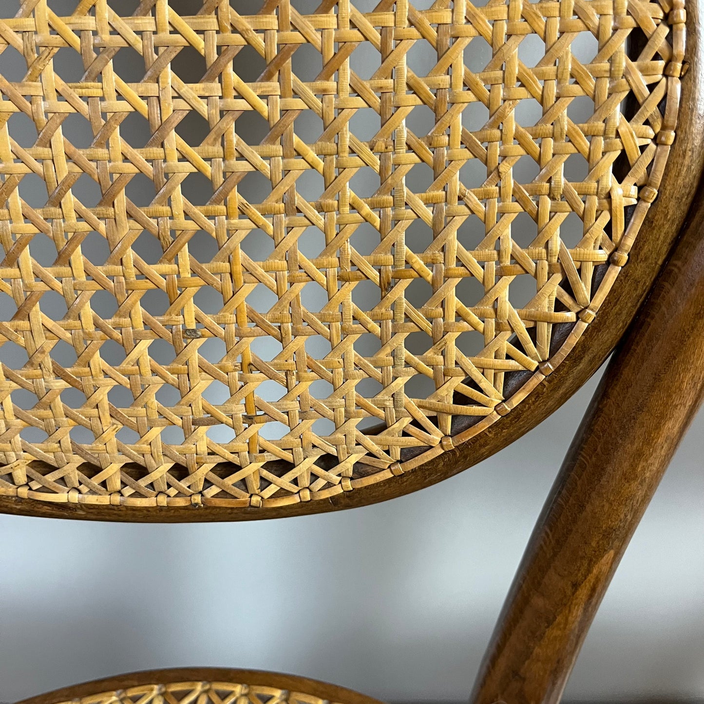 Stylish Pair Of Caned Bentwood Chairs.