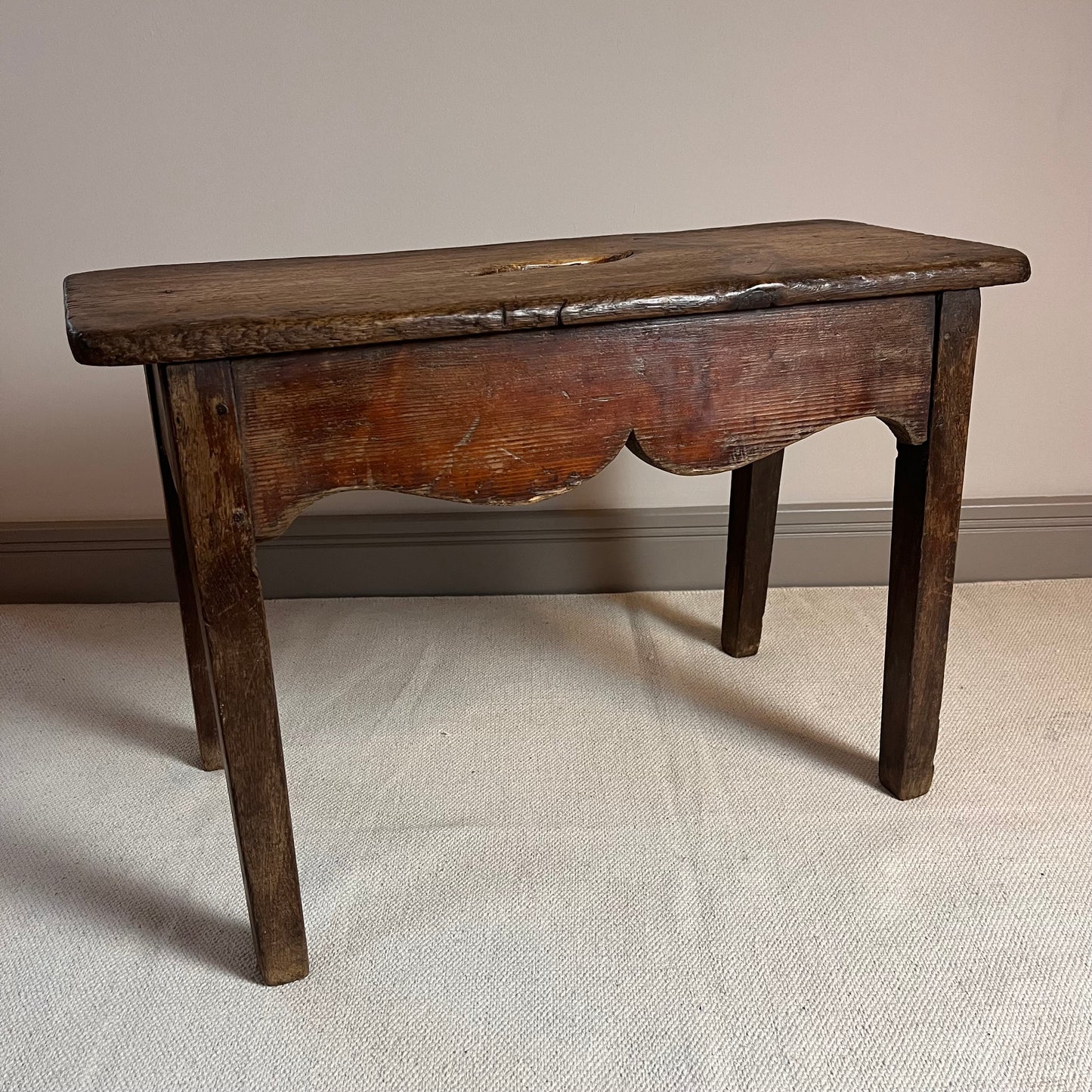 Primitive Oak and Pine Stool.