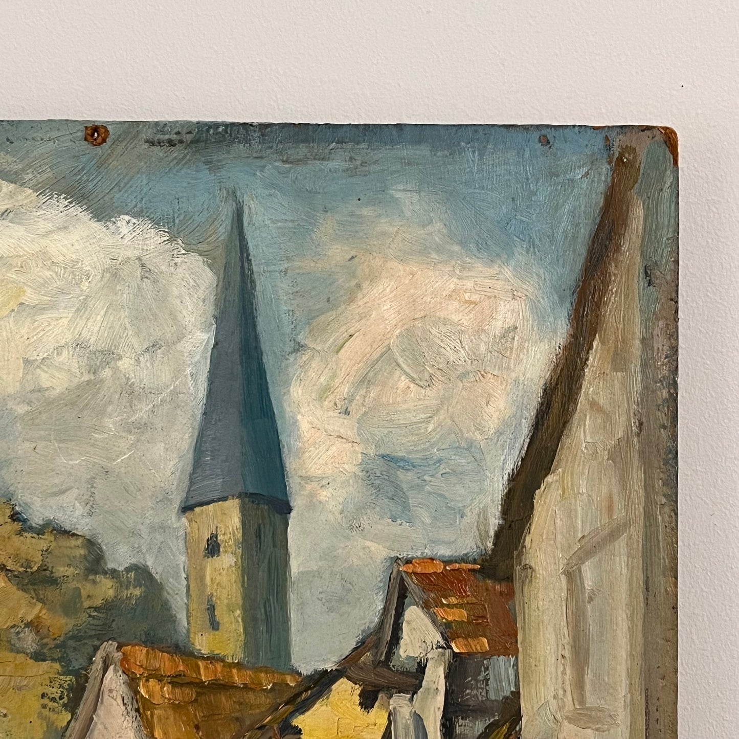 Mid Century Oil on Board.
